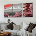 thumbnail image 2 of Awypu Cherry Blossom Wall-Art for Living Room Large Size - Pink Wall Art Bedroom - Japanese Wall Art Mount Fuji Pictures Poster Ready to Hang Size 12''x16''X3 Panels, 2 of 4