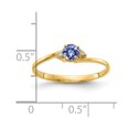 thumbnail image 2 of Solid 14k Yellow Gold 4mm Tanzanite Blue December Gemstone Diamond Engagement Ring Size 6.5 (.016 cttw.), 2 of 3