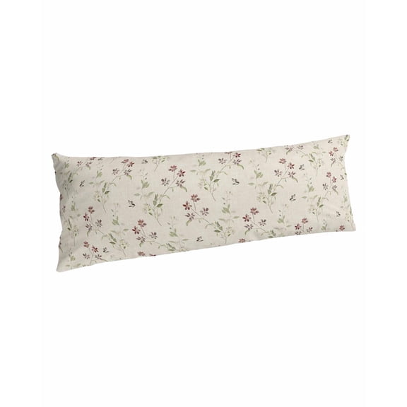 Flower Leaves Body Pillow Covers, Farmhouse Country Flower Bud Watercolor Soft Bed Throw Pillowcases Breathable Cooling Long Lumbar Body Pillow Sham Cover for Bed Sofa 20''x54''