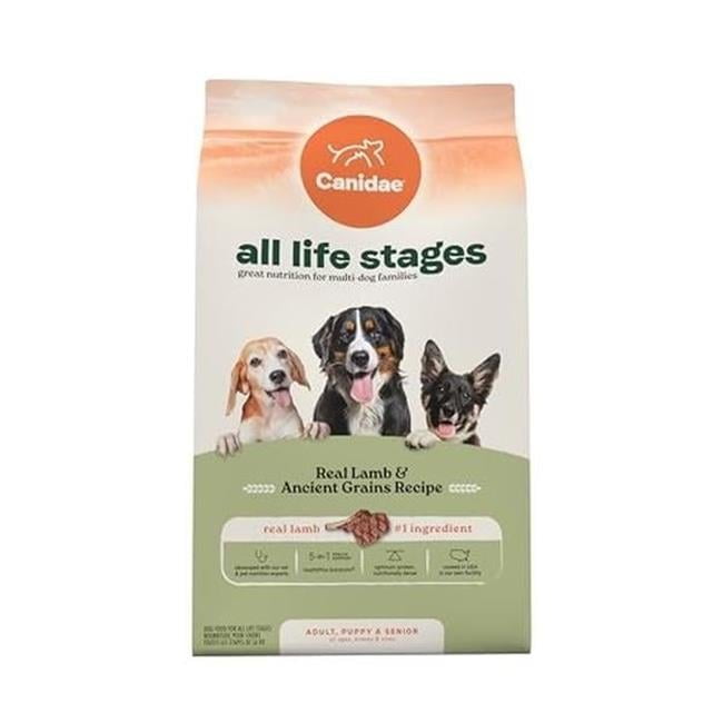 Canidae 103981 5 lbs All Life Stages Real Lamb & Ancient Grains Recipe Dry Dog Food - 6 Count