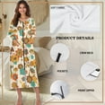 thumbnail image 6 of Yuyamidu Hippie Flowers Zipper Front Robes for Women House Coat Long Sleeve Bathrobe Mushroom Mid-Calf Length Round Neck Robe Loose Long Sleeve Nightgown Pjs Size XL, 6 of 7