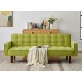 thumbnail image 2 of 73" Accent Convertible Sleeper Sofa Bed, Modern Linen Upholstered Loveseat Sofa Couch with Adjustable Backrest and 5 Legs, 2-Seater Lounge Couches for Living Room, Bedroom, Office, Green, 2 of 9