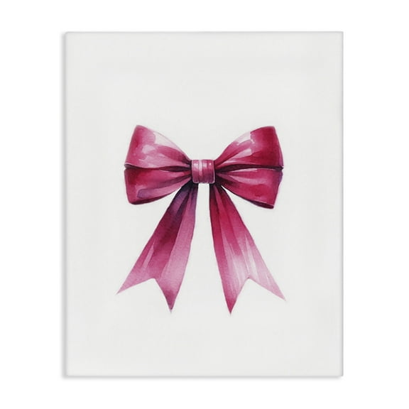 Stupell Industries Dark Magenta Ribbon Fashion Painting Wrapped Canvas Art Print Wall Art, 16 x 20