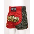 thumbnail image 3 of Doomiva Men's Drawstring Boxing Trunks for Training Punching, Sparring Fitness Gym Kickboxing Shorts Red&Grey L, 3 of 7