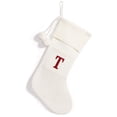 thumbnail image 1 of Christmas Knitted Stocking With Personalised Alphabet Letter Initial Alphabet Knitting White T, 1 of 9