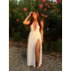 thumbnail image 4 of Vestido largo liso sexy con escote en V profundo para mujer, vestido maxi plisado sin mangas de verano, vestido de fiesta de noche con abertura alta, 4 of 5