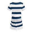 thumbnail image 5 of Robes de Soirée Décontractées pour Femmes Col en V Sans Manches Robes Rayées Ceinture Mini Robe Élégante pour Femmes en Liquidation, 5 of 5