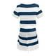 thumbnail image 5 of ICHUANYI Clearance Women'sCasual V Neck Sleeveless Dresses Stripe Splicing Sling Belt Mini Dress(Navy, XXL) ICHUANYI WER2023080710103, 5 of 5