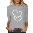 thumbnail image 2 of Goodtrade8 Womens 3/4 Sleeve Shirts Spring Pullover Valentine Plus Size Summer Holiday Cute Tops for Women Gifts for Girlfriend, 2 of 5