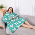 thumbnail image 5 of Oversized Wearable Blanket Hoodie,Esign Of Head Pug Dog Sherpa Blanket Hoodie with Super Pockets,Super Warm Fuzzy Pullover for Women & Men, 5 of 6