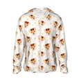 thumbnail image 1 of KLL Sweat à Capuche Imprimé Corgi Drôle pour Hommes et Femmes, Protection Solaire UPF 50+, Manches Longues, Pêche, Randonnée, Performance, Moyen, 1 of 7