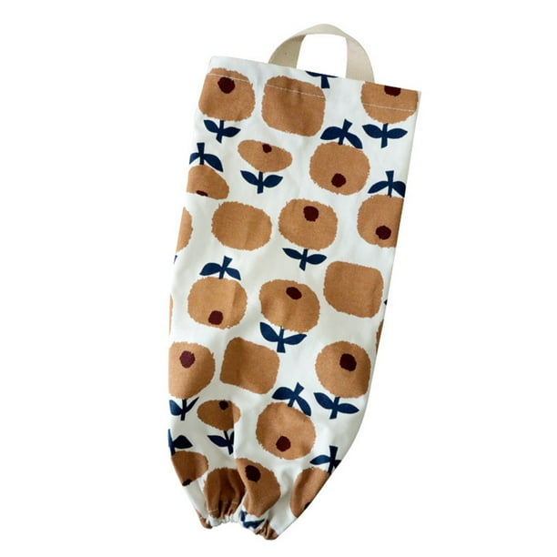 Soporte para bolsas de basura con estampado floral, dispensador de tela plegable, organizador de bolsas de basura para el hogar