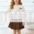 thumbnail image 4 of ZIXKCGDSE Girls Fall Outfits Crewneck Bow Long Sleeve Tops and Skirt Kids Cute Clothing Set Size 6 Years, 4 of 5