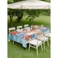 thumbnail image 4 of Outdoor Tablecloth with Umbrella Hole for Patio/Picnic/Party/Camping, Summer Nautical Waterproof Table Cloth Rectangle Table Cover Washable, Ocean Beach Waves Marine Starfish Coral Shell (60"x 102"), 4 of 8