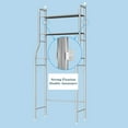 thumbnail image 4 of Over The Toilet Storage, 2-Tier Over Toilet Organizer Rack, Freestanding Above Toilet Shelf for Bathroom, Laundry, Space Saver, Stainless Steel, 4 of 7