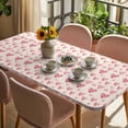 thumbnail image 3 of Watercolor Heart Table Cloths for 5 Foot Rectangle Tables, Romance Valentine's Day Pink Love Beige Patio Waterproof Elastic Fitted Tablecloths, Washable Rectangular Table Cover for Camping, 3 of 8