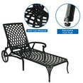 thumbnail image 5 of Lounge Chairs for Outside, Chaise Lounges Outdoor Pool Chair, Cast Aluminum Patio Furniture Tanning with Adjustable Backrest and Moveable Wheels, Black, 5 of 7
