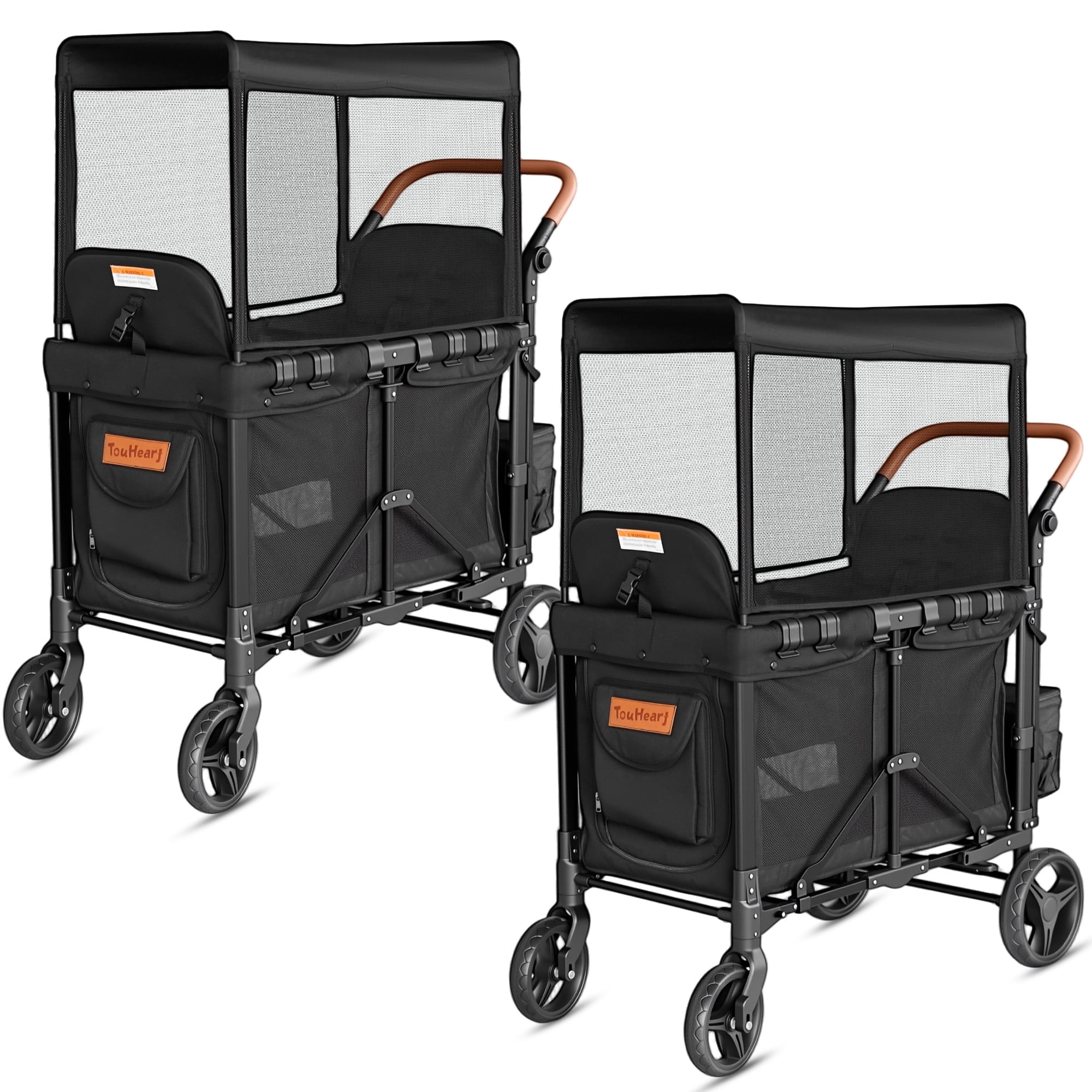 WonderFold W4 4 Seater Quad Stroller Wagon, Stylish All Terrain
