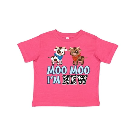 

Inktastic Moo Moo I m New with Cute Holstein Cows Boys or Girls Toddler T-Shirt