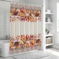 thumbnail image 6 of Orange Red Leaves Fall Shower Curtain, Waterproof Shower Curtains for Bathroom, Autumn Botanical Thanksgiving Washable Fabric Bathtub Curtain Set Bath Decor with 12 Hooks Standard 72"x72", 6 of 8