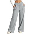 thumbnail image 3 of hotojiny High Waisted Sweatpants for Women Comfortable Wide Leg Athletic Pants with Pockets Loose Fit Lounge Pants(Gray,Medium), 3 of 8