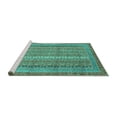 thumbnail image 2 of Ahgly Company Machine Washable Indoor Square Abstract Turquoise Blue Modern Area Rugs, 8' Square, 2 of 4
