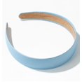 thumbnail image 4 of Blue Headbands for Women 1 Inch Halloween Headbands Wide Thick Red Hairband Faux Leather Headband for Women and Girls Fashion Plastic Hard Head Band Solid Colors（2 packs）, 4 of 15