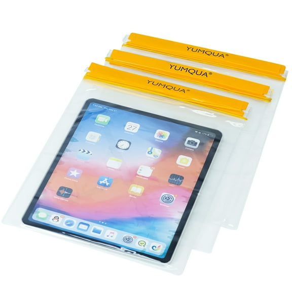 YUMQUA Waterproof Bags Protects from Water Fits Kayaking PVC Yellow, 26x33cm, Pack of 3