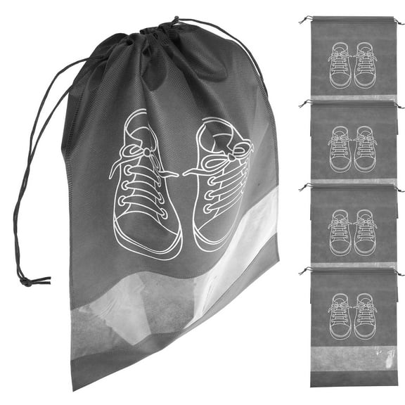 HAMPPLIES 5Pcs Travel Shoes Pouch Non Woven Fabric Breathable Foldable for Men Women Daily Use