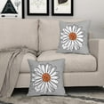 thumbnail image 3 of Orange White Daisy Pillow Covers 18x18 Set of 2 Spring Summer Gray Colored Decorative Throw Pillows Outdoor Modern Art Flower Pillowcase Square Linen Cushion Case for Home Sofa Couch Bed, 3 of 6