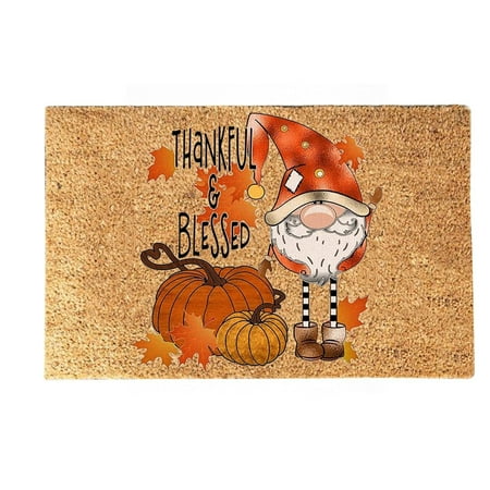 

Leodye Black and Friday Deals Clearance Faceless Doll Letter Door Mat Thanksgiving Day Carpet 40X60Cm