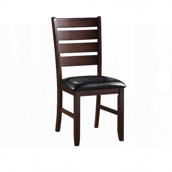 Modern Black Cherry Ladder Back Dining Chairs (Set of 2) - Sturdy & Sophisticated