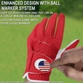 thumbnail image 4 of FINGER TEN Golf Gloves Men Right Handed Golfer 2 Pack Left Hand with Ball Marker Leather Premium Weathersof Grip Soft Mens Golf Glove, 4 of 7