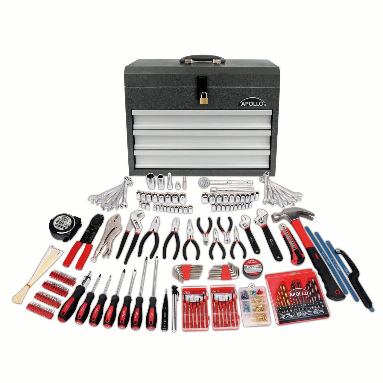 Apollo Tools DT6805 300Piece All Purpose Mechanics Tool Kit in Heavy