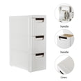 thumbnail image 5 of IVV Storage Drawer Rolling Cart Organizer and Storage, Plastic Unit on Wheels Narrow Slim Bathroom Storage Cabinet Organizer (3-Tiers, White), 5 of 8