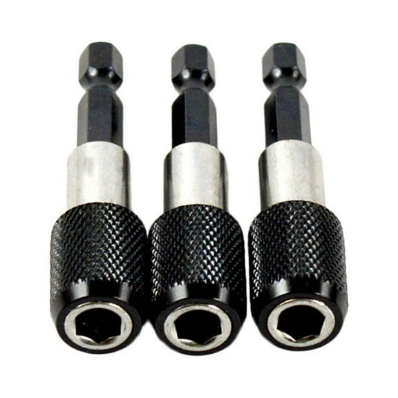 Worgeous 1/4 60mm Electric Drill Magnetic Screwdriver Bit Holder Magnetism Adjustable Extension Rod (Black)