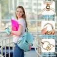 thumbnail image 3 of TRAHOO-Leather Car Keychain, Microfiber Leather Bling Wristlet Keychains Key Fob Holder with Keyrings, 3 of 4