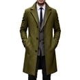 thumbnail image 2 of Mens Wool Blend Trench Coat Casual Notched Collar Lapel Long Jacket Slim Fit Trendy Classic Winter Overcoat, 2 of 8