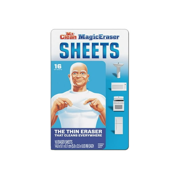 Mr. Clean Magic Eraser - Lingettes Nettoyantes - Jetables - 16 Feuilles - Pack de 3