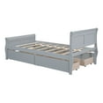 thumbnail image 7 of Twin Size Platform Bed,Wood Platform Bed Frame with 4 Drawers and Streamlined Headboard Footboard,Gray, 7 of 7