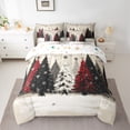 thumbnail image 2 of Feelyou Vintage Xmas Tree Bedding Comforter Set 7 Pieces for Teens, Winter Christmas Snowflake Full Bedding Set, Happy New Year Reversible Fitted Sheet Flat Sheet, Ultra Soft Bedroom Decor, 2 of 7