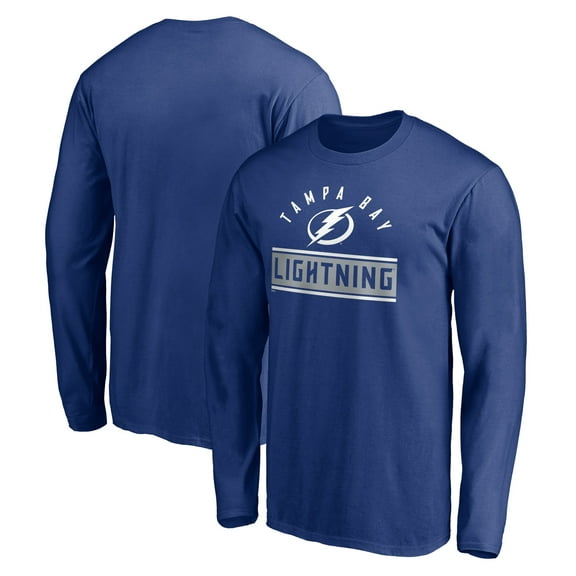 Men's Blue Tampa Bay Lightning Team Arch Knockout Long Sleeve T-Shirt
