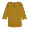 thumbnail image 1 of Alfani Womens Keyhole Pullover Blusa, Amarillo, Grande, 1 of 2