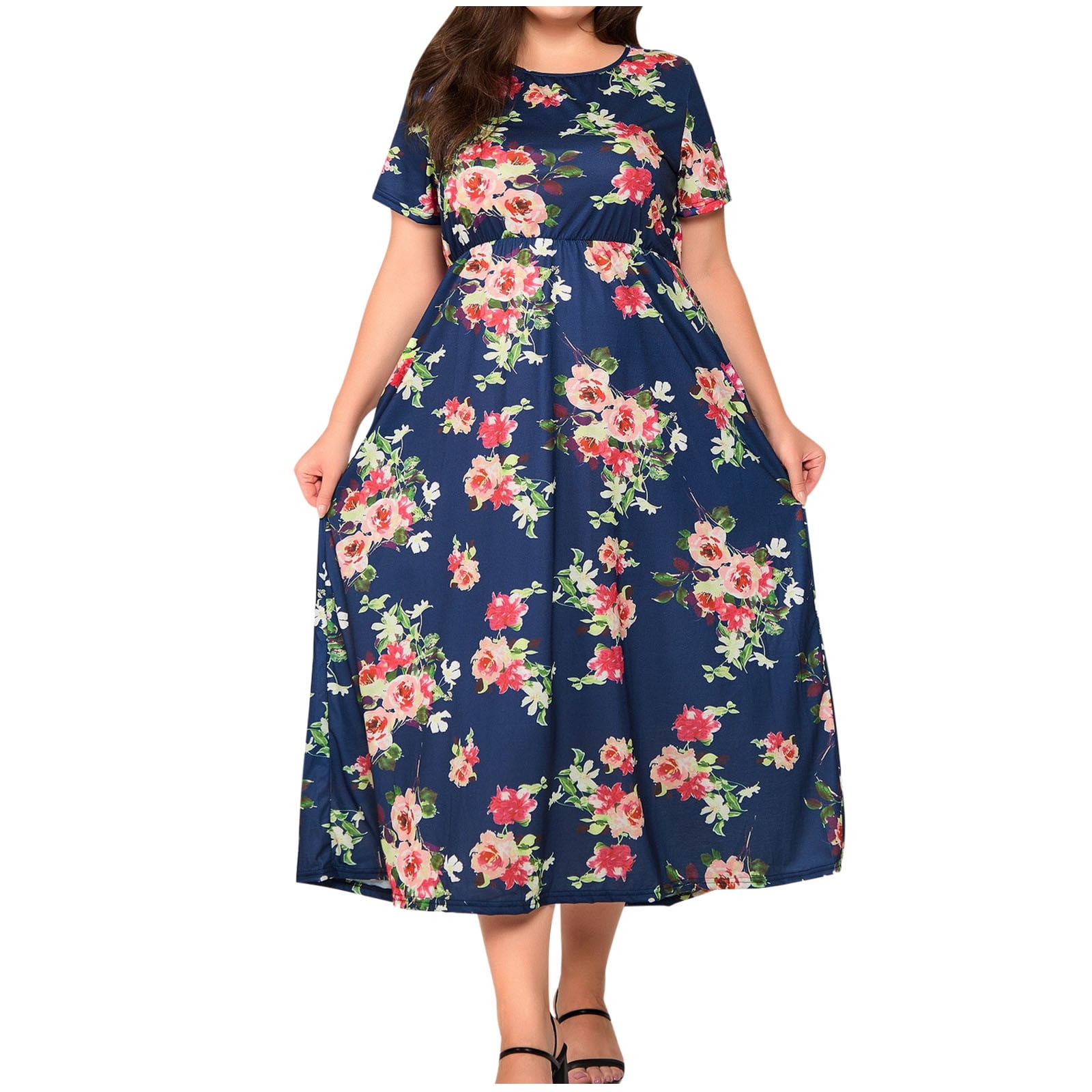 sachin and babi light blue dress floral long sleeve maxi dress long sleeve loose crew neck