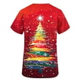 thumbnail image 5 of Xfvqtps Christmas Scrub Tops for Women Soft V-Neck Scrubs Comfortable Lightweight Nursing Uniforms Casual Printed Short Sleeve Nurse Top Working Uniforms with Pockets Red, 5 of 5