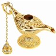 thumbnail image 3 of Metal Carved Aladdin Lamp Magic Vintage Home, 3 of 5