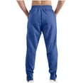 thumbnail image 3 of Inleife Mens Pants Clearance Men's Fashion Drawstring Elastic Waist Solid Color Casual Sweat Length Pants Blue M, 3 of 5