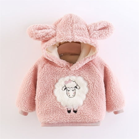 

FZM Christmas Kids Toddler Baby Girls Boys Winter Warm Thick Cotton Long Sleeve Cartoon Hoodie Hooded Pullover Clothes
