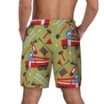 thumbnail image 4 of Goofa Cartoon Fire Truck Printed Men's Swim Trunks Board Shorts Quick Dry Mens Swimming Trunks with Compression Liner,Breathable Fit Hawaii Beach Shorts-3X-Large, 4 of 9