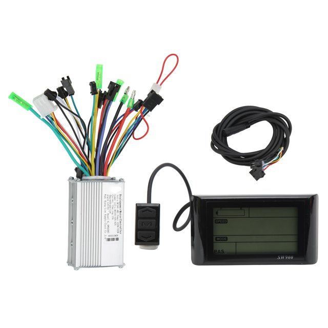 Electric Bicycle Brushless Controller Kit, Electric Scooter Controller LCD Meter Kit Good Heat Dissipation Clearly Display 24-48V Voltage For 22.2mm Handlebars